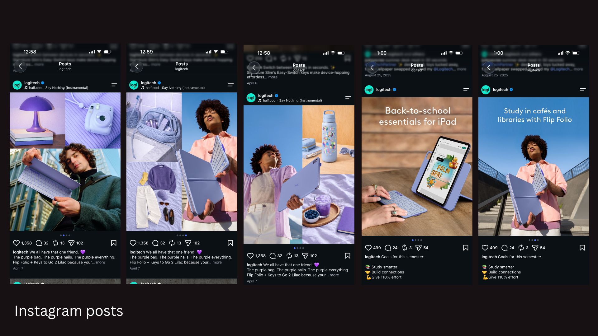 Organic social posts